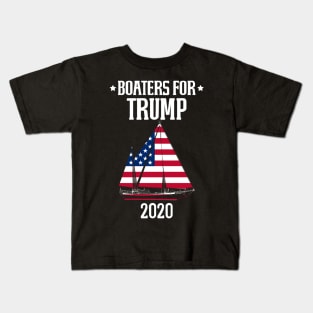 Sailboat Boaters For Trump 2020 Graphic Design Kids T-Shirt